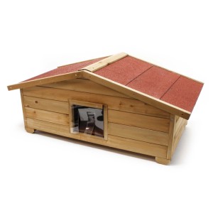 Wiltec Großes Katzenhaus 99X52X42Cm Holz Katzenhütte Wurfkiste Wetterfest Höhle