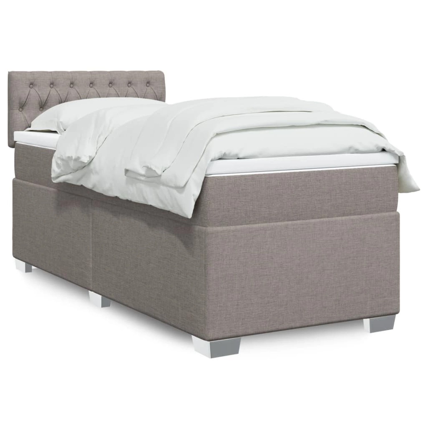vidaXL Boxspringbett mit Matratze Taupe 90x200 cm Stoff 3288082 günstig online kaufen