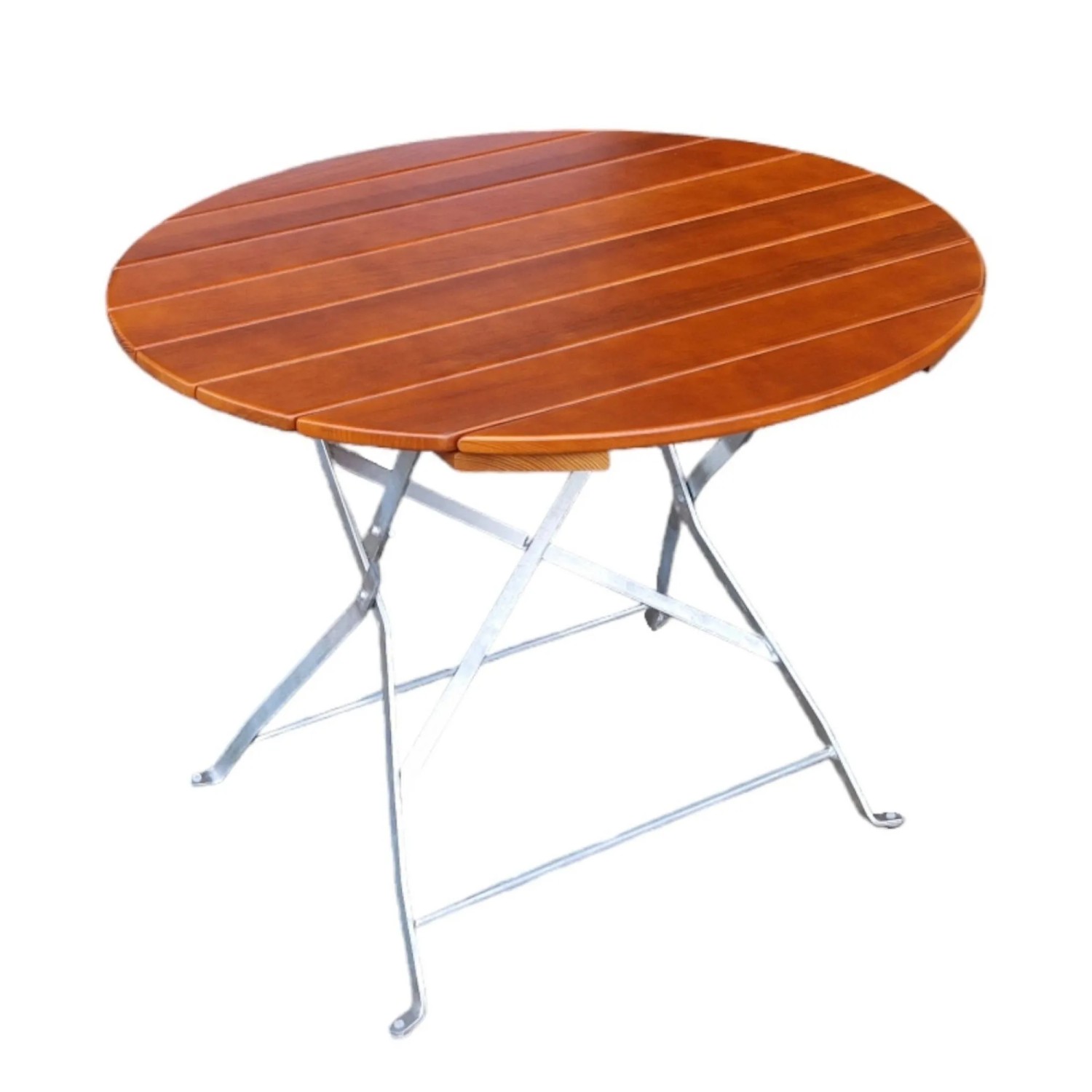CHEFGASTRO Biergartentisch BERGTAL Made In Germany HxBxT 74x90x90cm Ø90cm Klappbar Wetterfest & UV-beständig Eschenholz Schwarz/Braun  3 Personen