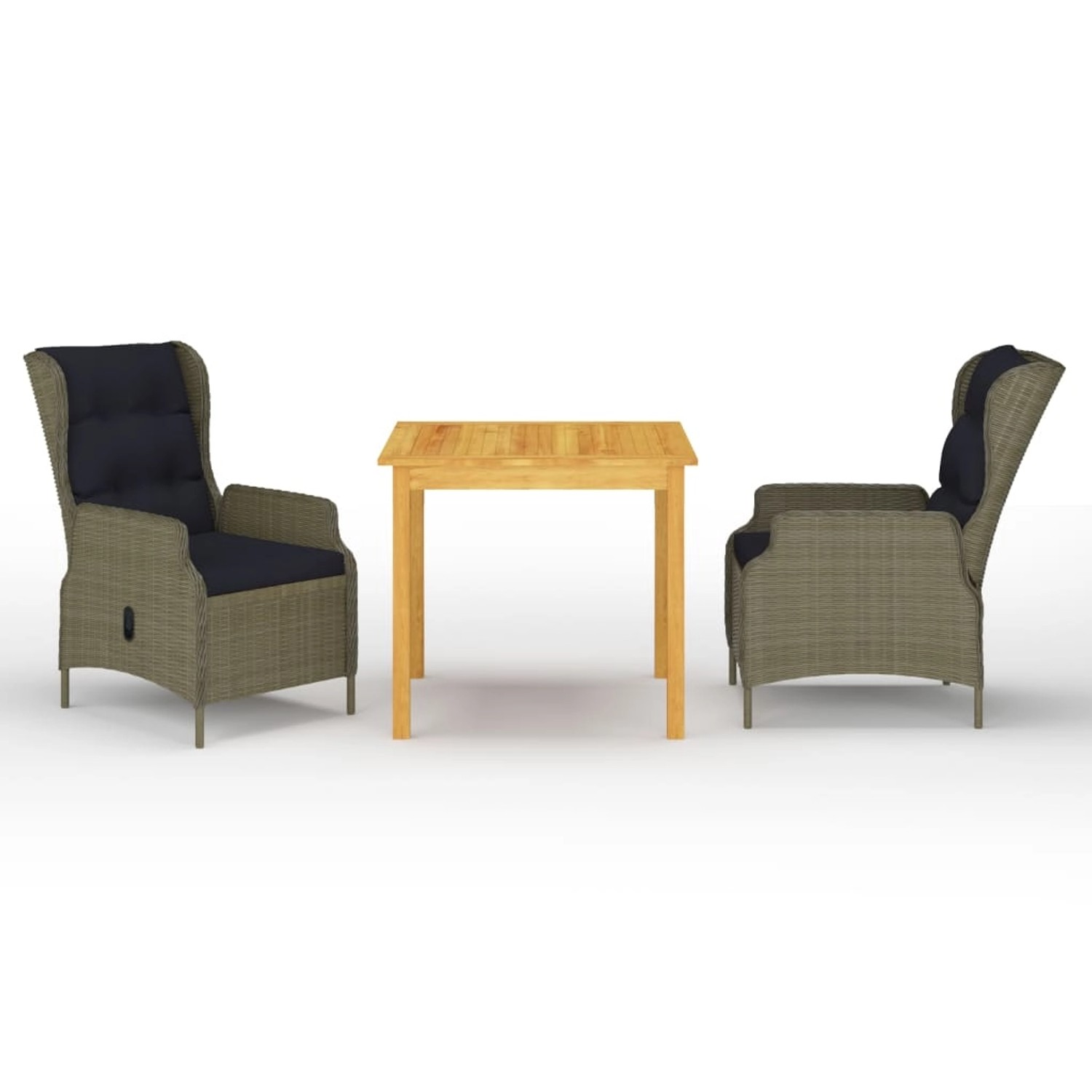 vidaXL 3-Tlg Garten-Essgruppe Braun 3067746