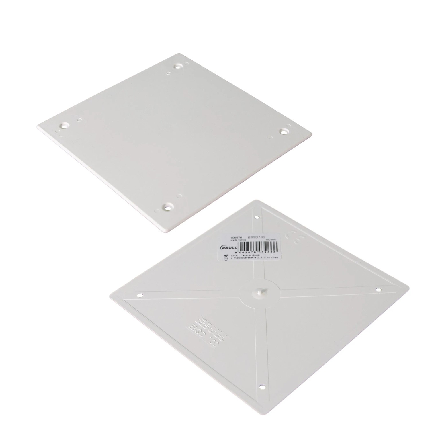 Weißer PVC Randdeckel 170x170 mm für Unterputzdosen.