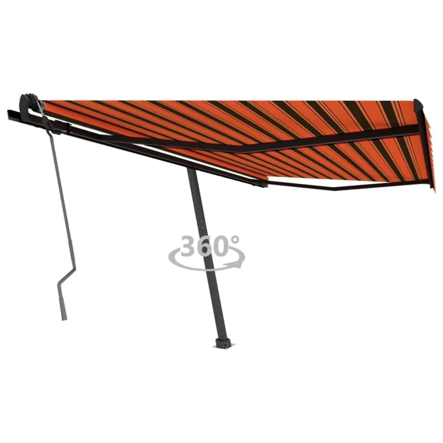 vidaXL Standmarkise Manuell Einziehbar 450x350 cm Orange/Braun 3069840 günstig online kaufen