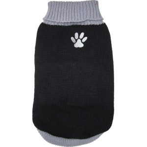Schwarzer Heim Hundepullover Arktis Gr. 25 mit Pfoten-Motiv.