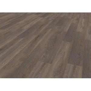 Verlegter, dunkler Vinylboden Gerflor Senso Clic Premium Cleveland in Holzoptik.