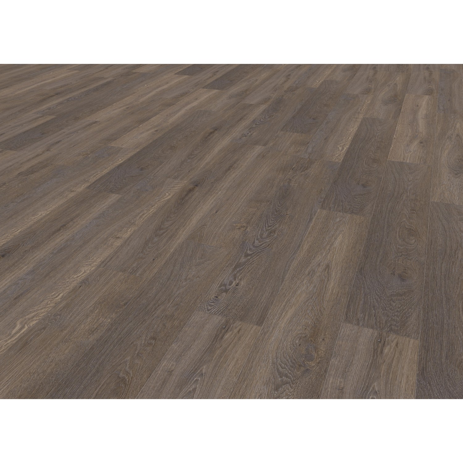 Verlegter, dunkler Vinylboden Gerflor Senso Clic Premium Cleveland in Holzoptik.