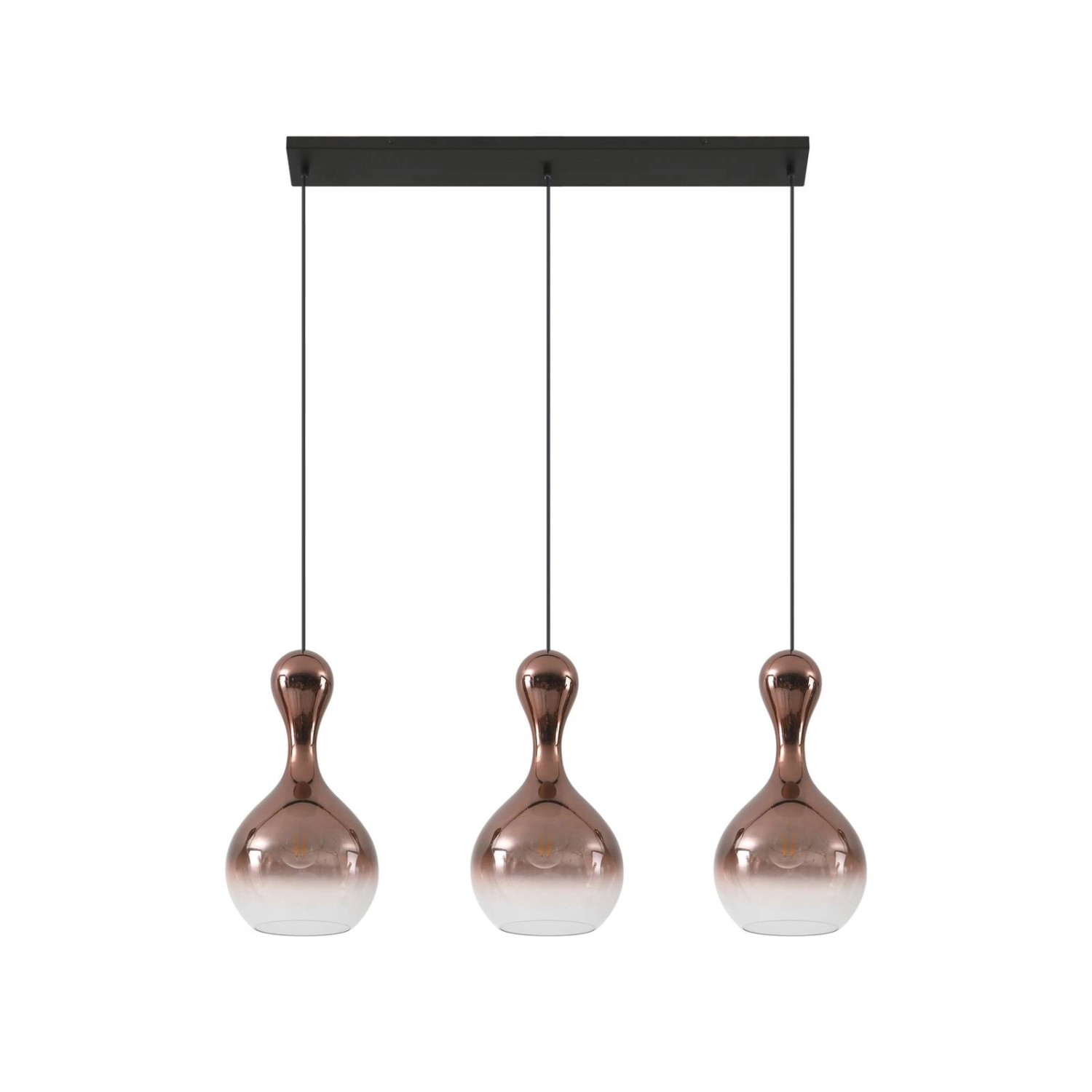 Lucande Pendelleuchte Lyrisa 10020418 Modern in Kupfer aus Glas 3-flammig E günstig online kaufen