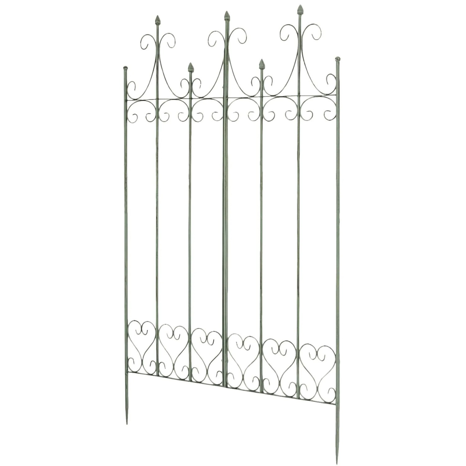 DELUKE Rankgitter KALLE 100x2x150cm Metall Antik-Grün Rankhilfe Kletterpflanzen Gartendekoration