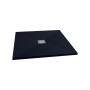 Quadratische, anthrazitfarbene Schulte Duschwanne ExpressPlus Extraflach 120x120 cm mit Ablauf.