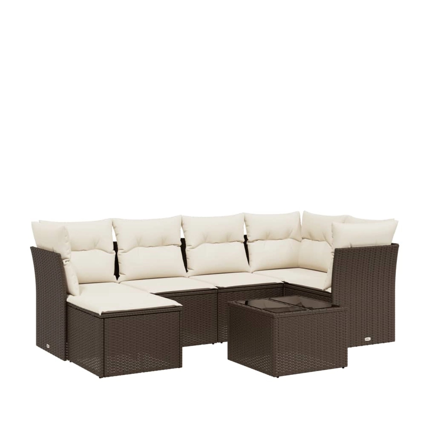 vidaXL 7-Tlg Garten-Sofagarnitur mit Kissen Braun Poly Rattan 3263189 günstig online kaufen