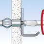 Illustration: Fischer Hohlraumdübel HM 5x65 S Montage in Gipskartonwand mit Schraube, 20er Set.
