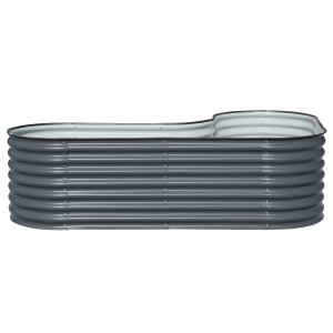 Floraworld Eckhochbeet Welle 240 cm x 160 cm x 82 cm Fassungsvermögen 1.500 l