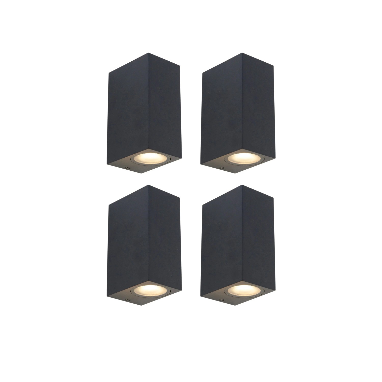 QAZQA 4er Set Moderne Wandleuchten Schwarz IP44 Baleno II
