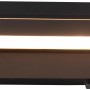 Schwarze, ovale Trio LED-Wandleuchte Gianni für Bad, 40 cm breit, warmweißes Licht.