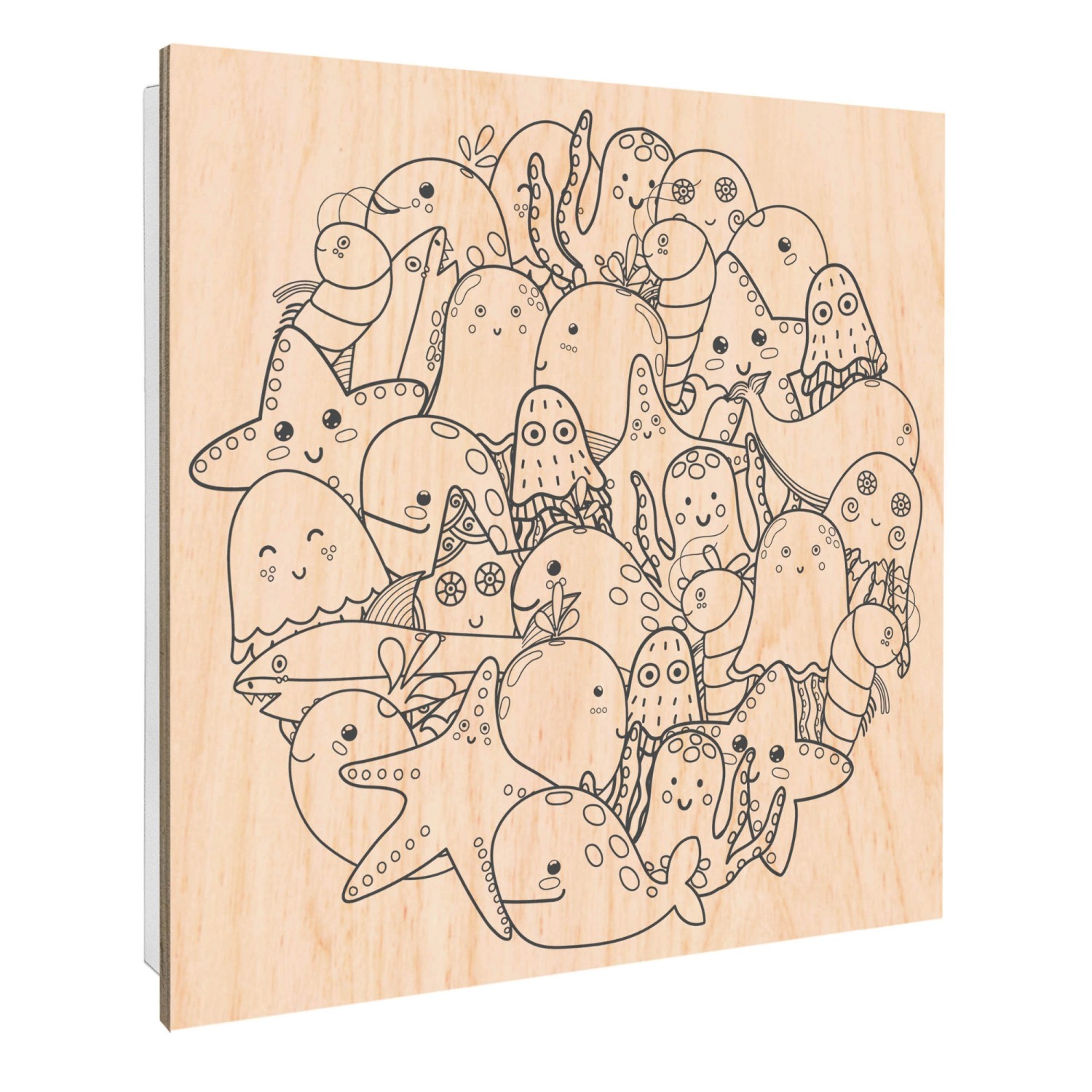Banjado Großer Schlüsselbox Holz 30x30cm Weiß Scharnier Rechts 50 Haken Sch günstig online kaufen