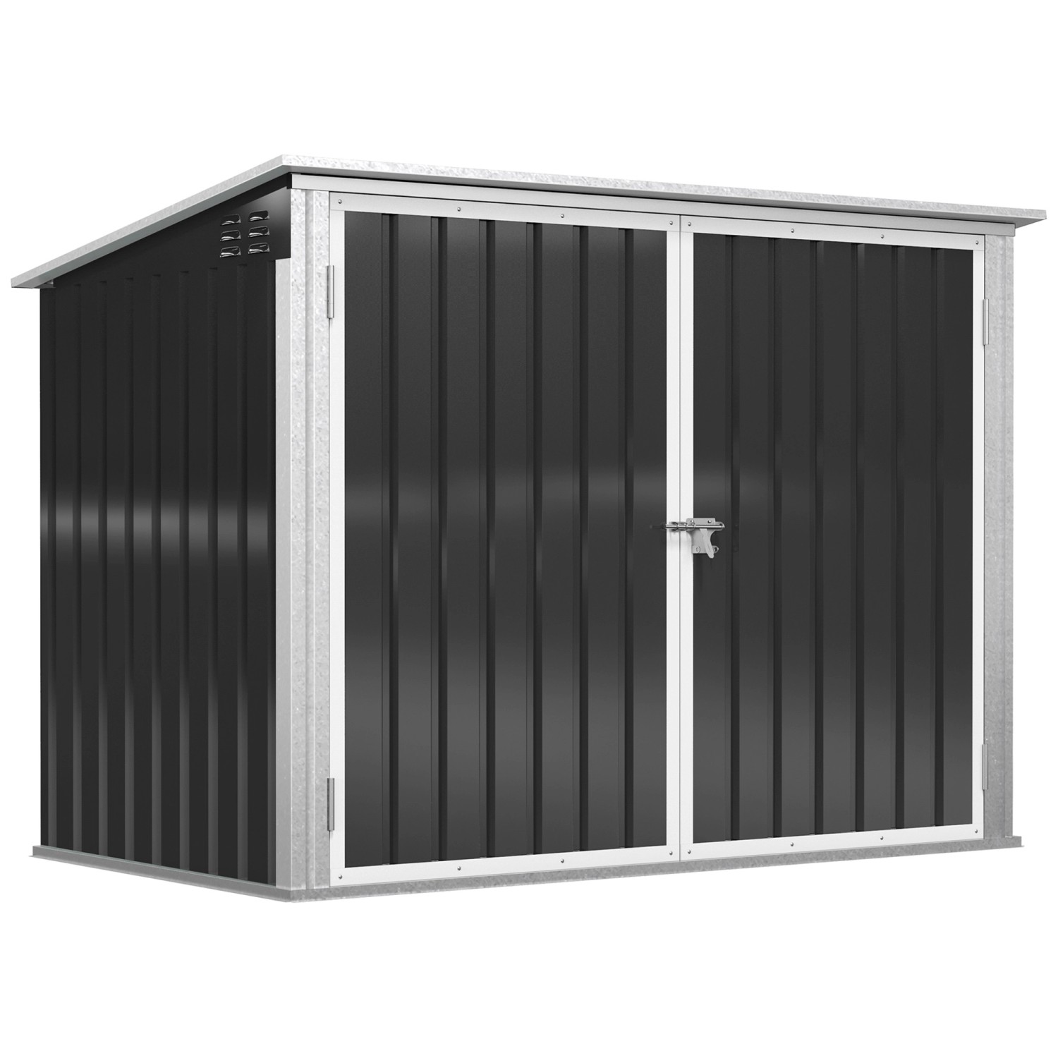 Outsunny Mülltonnenbox für 2 Mülltonnen Stahl 178,5 x 104,5 x128,5/ 113cm S günstig online kaufen