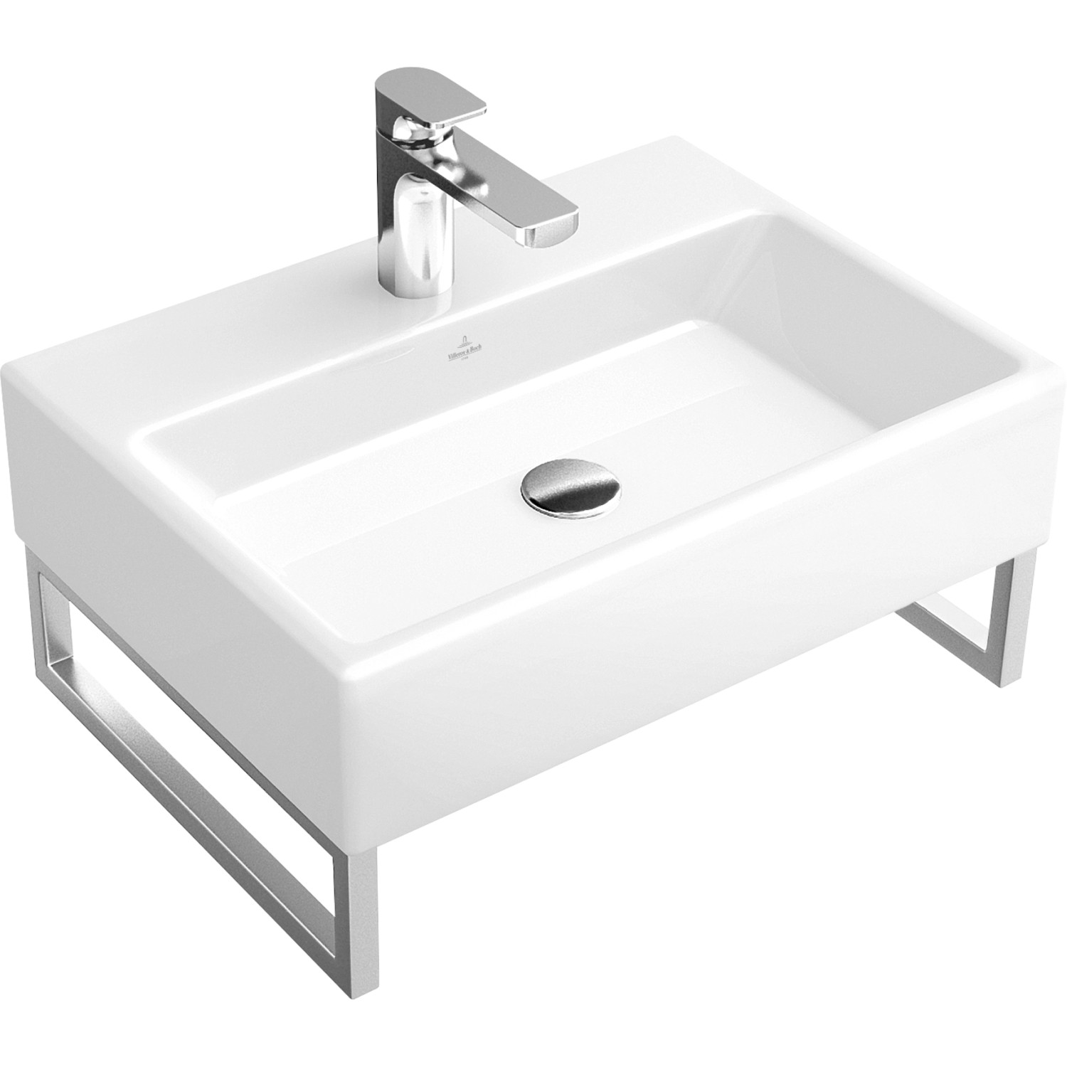 Villeroy & Boch Waschbecken Memento 60 cm mit Überlauf  Alpinweiß CeramicPlus