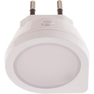 Weißes Müller-Licht LED-Nachtlicht Luna für die Steckdose mit Schalter.