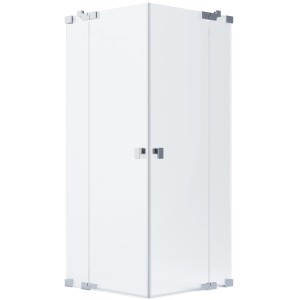 Schöner Wohnen Eckdusche mit 2 Drehtüren, 2 Festteilen, chromglänzend, 90x90x200 cm.