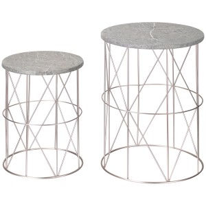 Outsunny Gartentisch Metall 38L x 38B x 52,5H cm Rose Gold