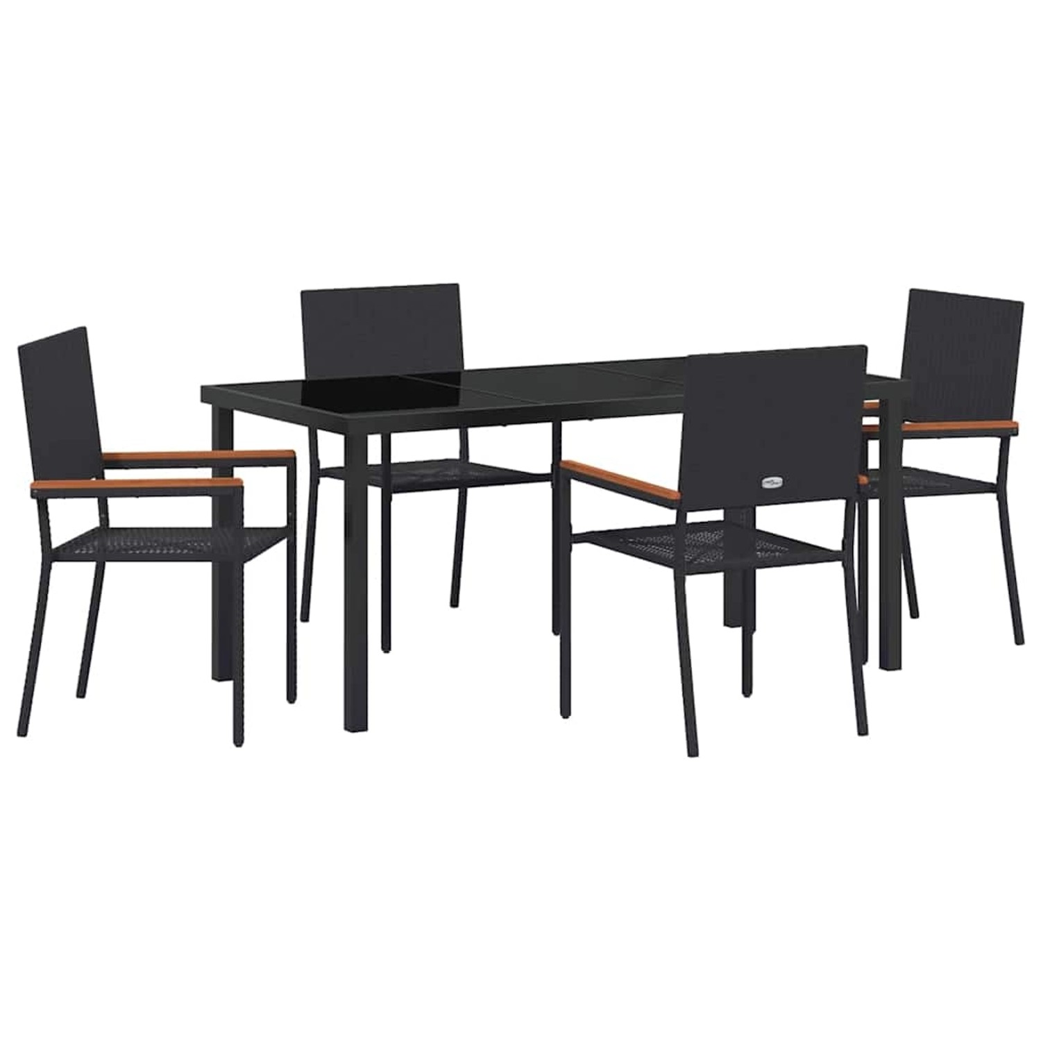 vidaXL Garten Essgruppe 5-Tlg Schwarz Poly Rattan 3379705 günstig online kaufen