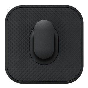 Schwarzer Tiger Carv Handtuchhaken Groß mit quadratischer Basis und abgerundetem Haken.