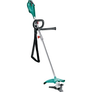 Bosch AFS 23-37 Elektro-Rasentrimmer mit Tragegurt und Messer für Wildwuchs.