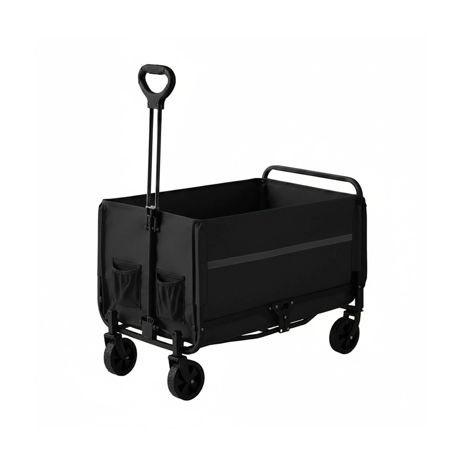 Relaxdays Bollerwagen Stahl Schwarz Faltbar mit Heckklappe 97 x 50 x 76 cm 6,5 kg