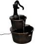 Kaskadenbrunnen im Vintage-Stil mit Handwasserpumpe-Design für den Innenbereich.