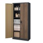 Jan Nowak Aktenschrank Büroschrank JAN H 195 x 90 x 40 cm Eco Design Anthrazit Nussbaum_2