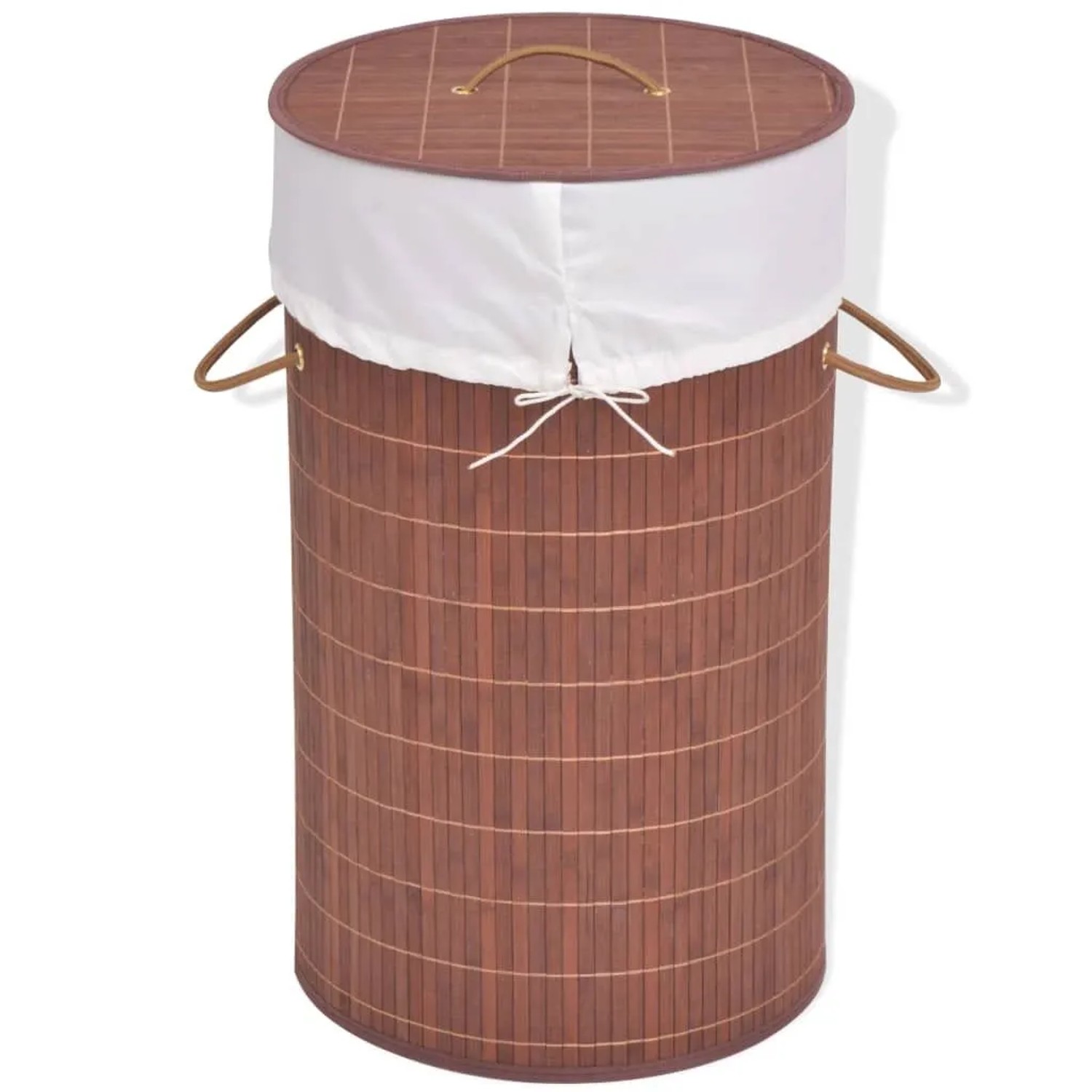 vidaXL Bambus-Wäschekorb Rund Braun 245578
