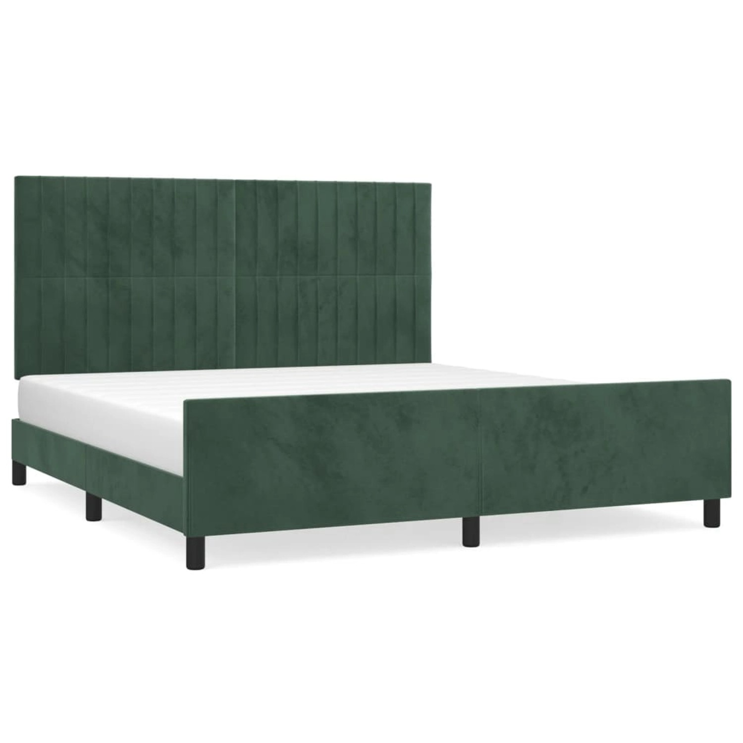 vidaXL Bettgestell mit Kopfteil Dunkelgrün 180x200 cm Samt Modell 41371394 günstig online kaufen