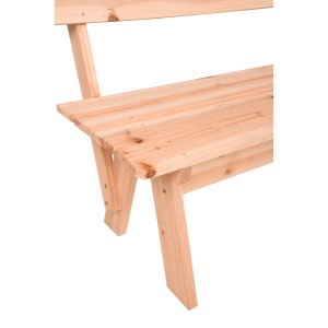 Helle Holz Gartenbank Rangun, 150 cm breit, für Garten oder Terrasse.