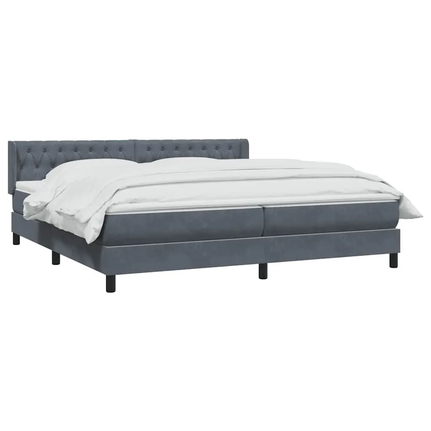 vidaXL Boxspringbett mit Matratze Dunkelgrau 180x210 cm Samt 3318376 günstig online kaufen