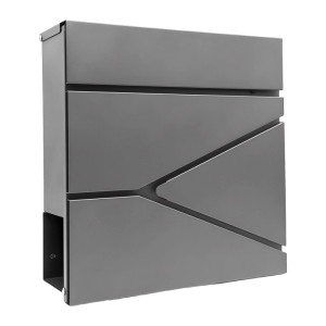Relaxdays Briefkasten Metall Anthrazit mit Zeitungsfach Abschließbar 37 cm x 37 cm x 11 cm 2,9 kg