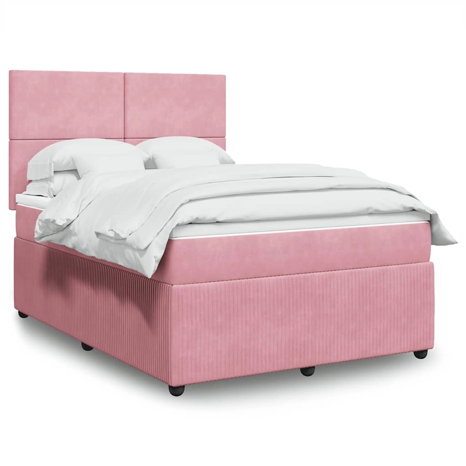 vidaXL Boxspringbett mit Matratze Rosa 160x200 cm Samt 3294681 günstig online kaufen