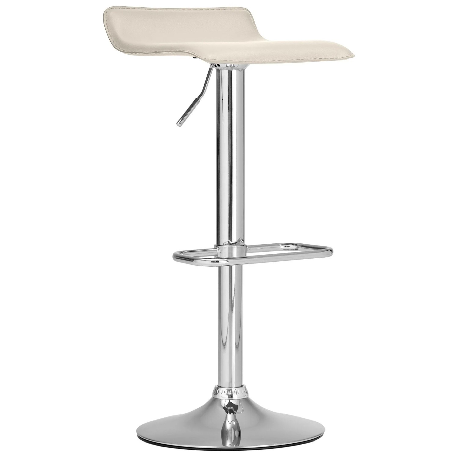 DELUKE Barhocker GUTOR Kunstleder Creme 38x41x65cm Barstuhl Höhenverstellbar Mit Lehne Drehbar Tresenhocker Tresenstuhl