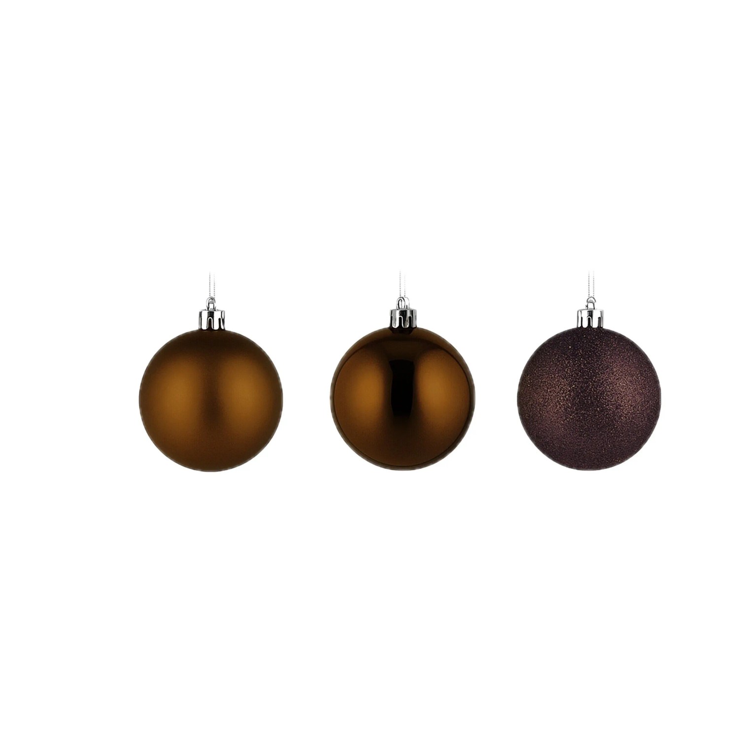 Relaxdays Weihnachtskugeln Kunststoff Braun Bruchsicher 30er Set 7 cm x 6 cm