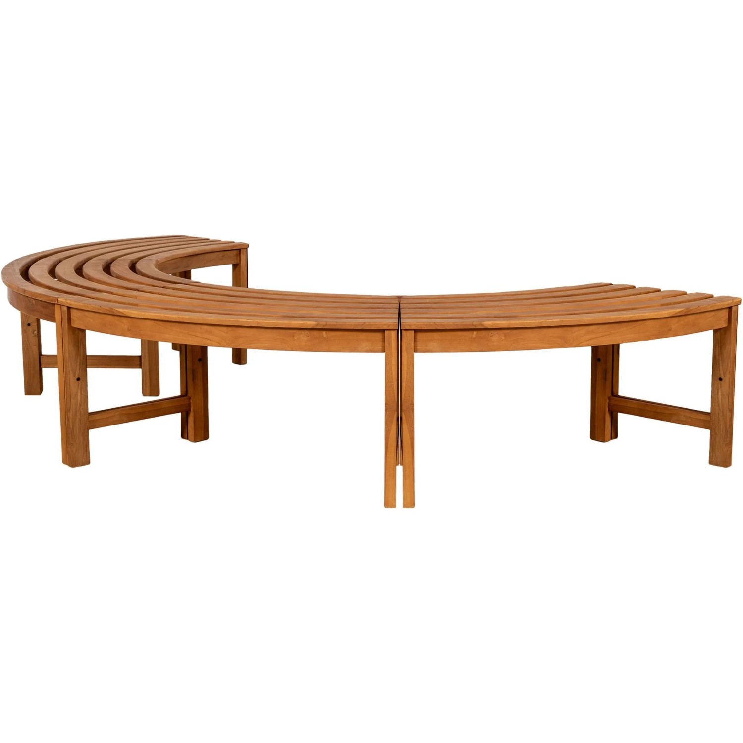 CLP Baumbank Male Halbrund Ohne Rückenlehne 250 cm Teak