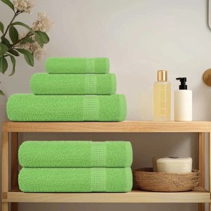 Apfelgrünes 8-tlg. Handtuch-Set aus Baumwolle (Gäste-, Hand- & Duschtücher).