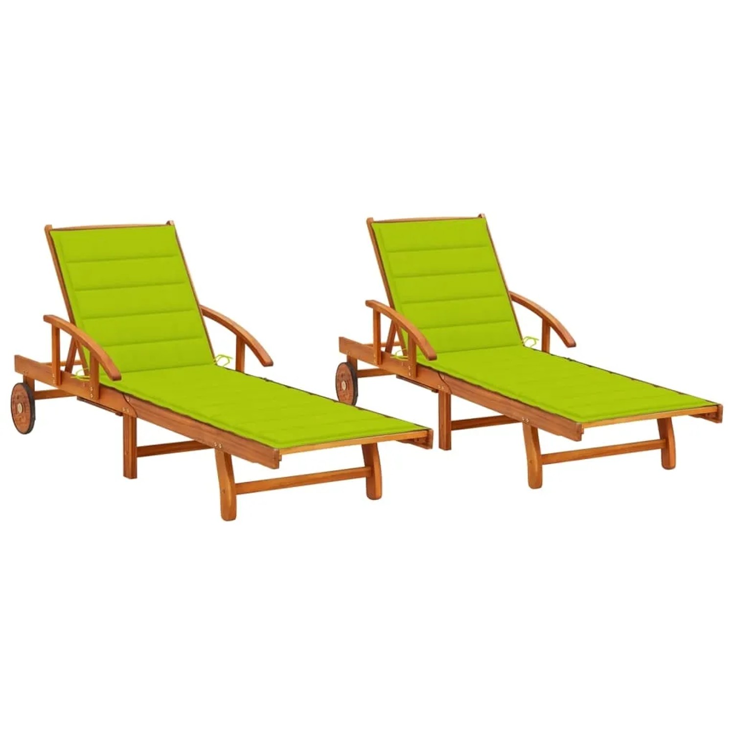 vidaXL Sonnenliegen 2 Stk mit Auflagen Massivholz Akazie 3077341