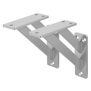 2er Set ML-Design Regalhalterungen, 12x12cm, Silber Aluminium, schwebende Regalwinkel.