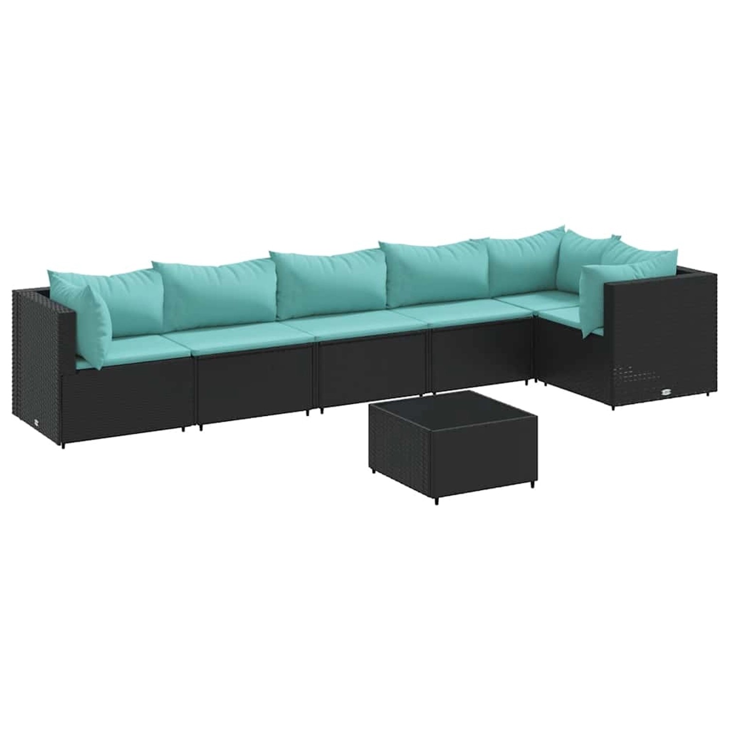 vidaXL 7-Tlg Garten-Lounge-Set mit Kissen Schwarz Poly Rattan 3308116 günstig online kaufen