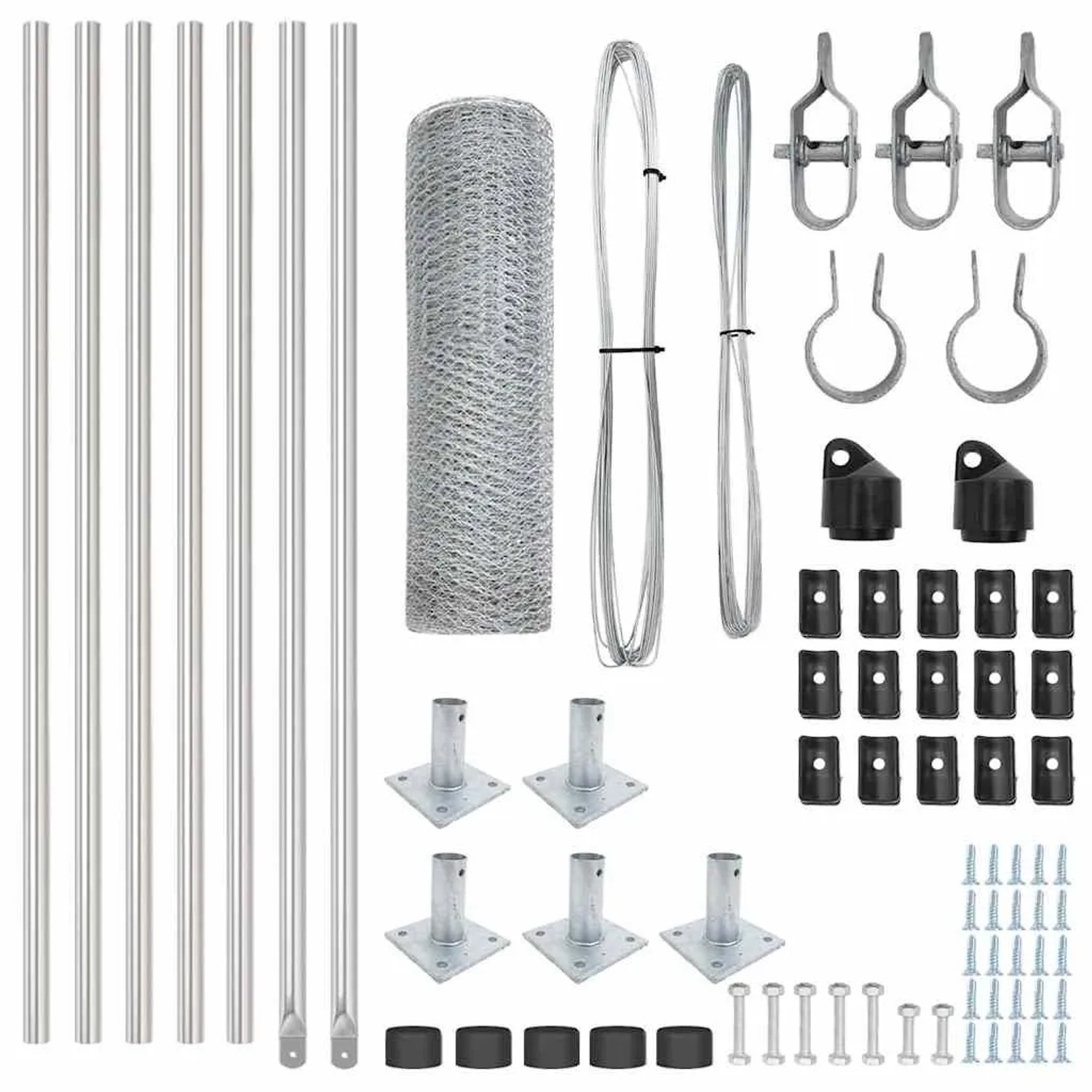 vidaXL Zaunpfosten Silber 10 x 0,6 m 25 mm Maschen Stahl 3353755 günstig online kaufen