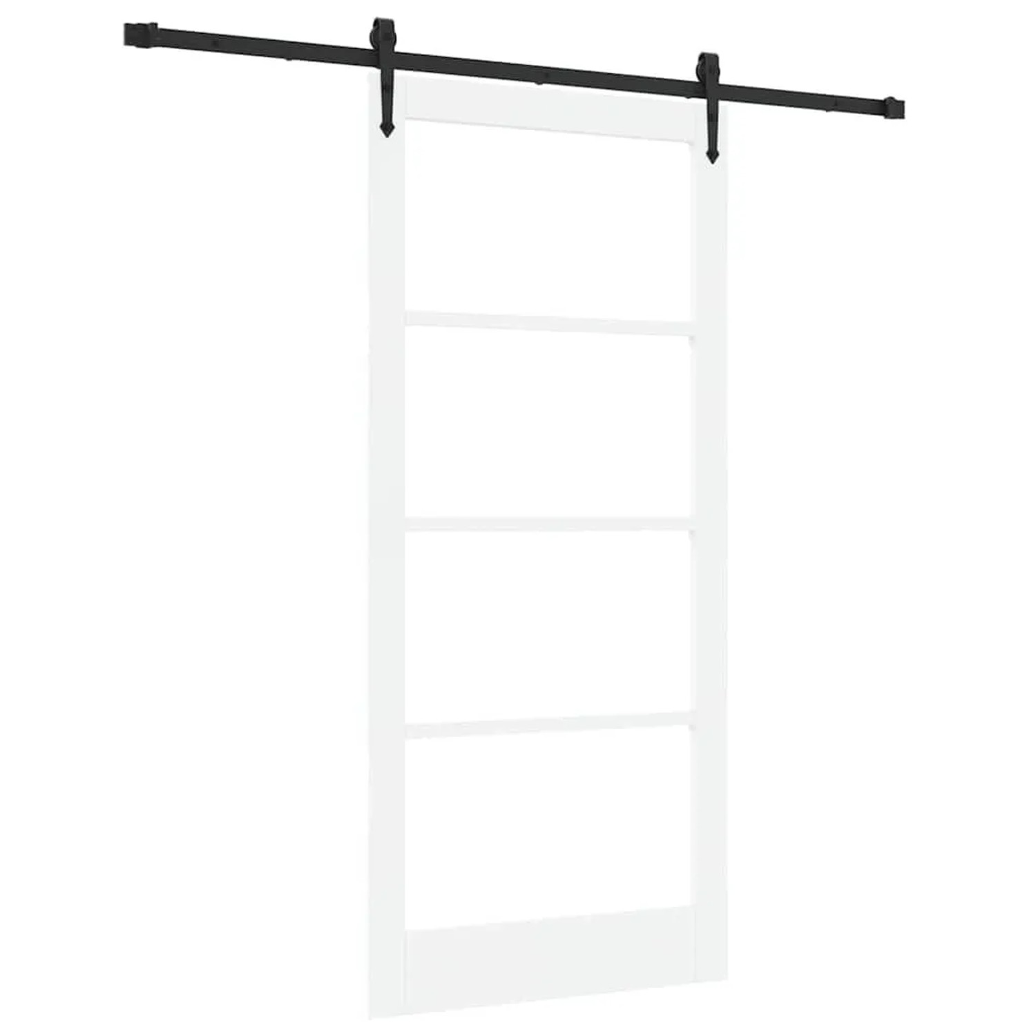 vidaXL Schiebetür Weiß und Schwarz 93 x 202 cm 3332400