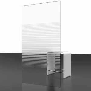 Schulte Badewannenaufsatz, ausziehbar, weiß, Echtglas mit Querstreifen Dekor.