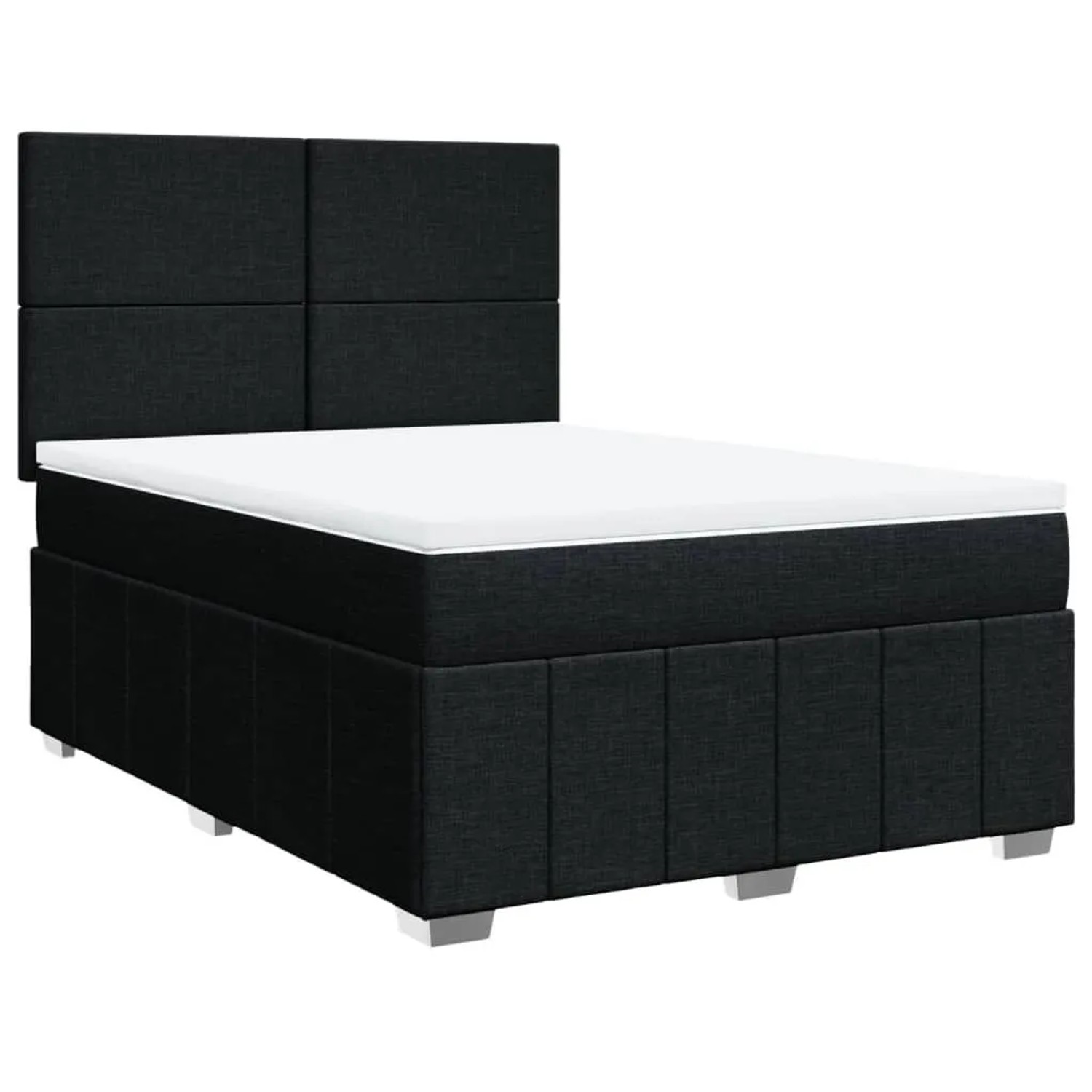 vidaXL Boxspringbett mit Matratze Schwarz 140x190 cm Stoff 3291658