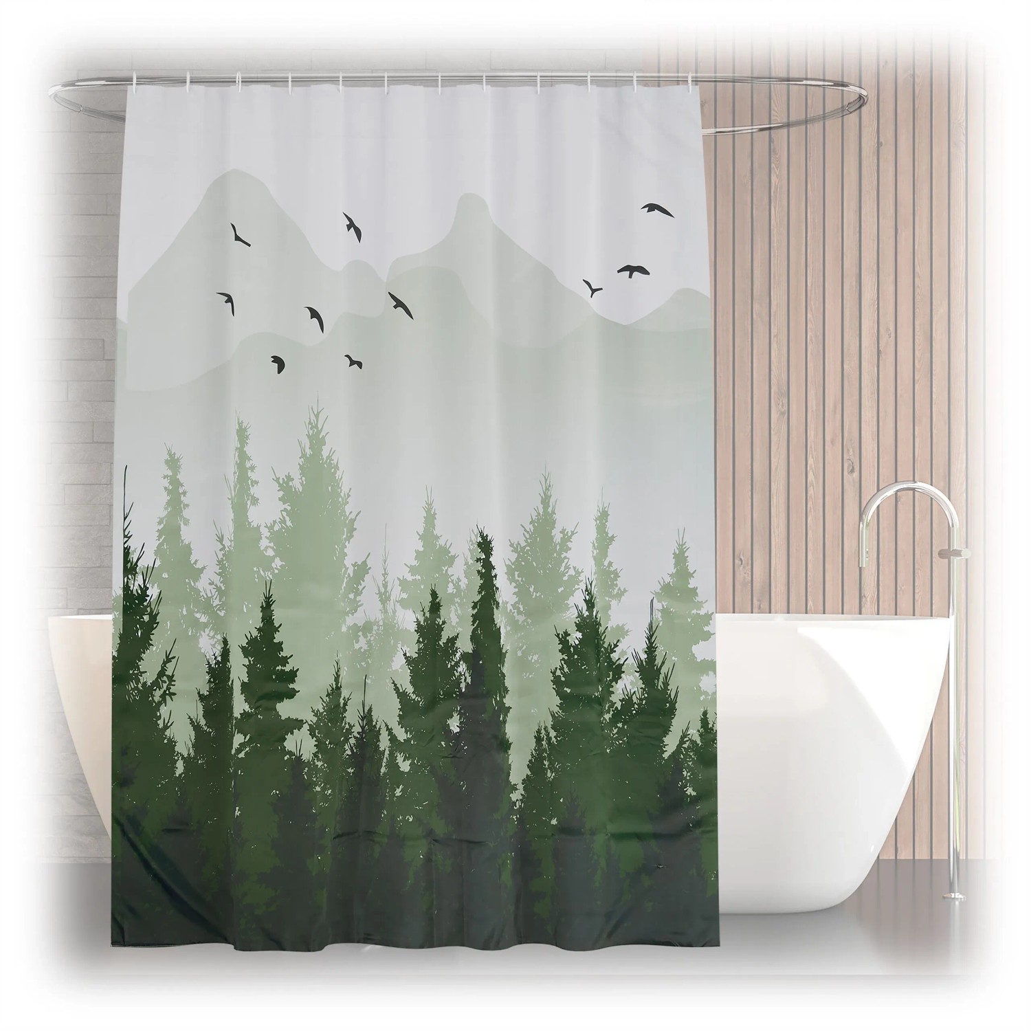 Relaxdays Duschvorhang Polyester Mehrfarbig Wasserabweisend Schimmelresistent 200 cm x 180 cm x 0,1 cm 0,34 kg