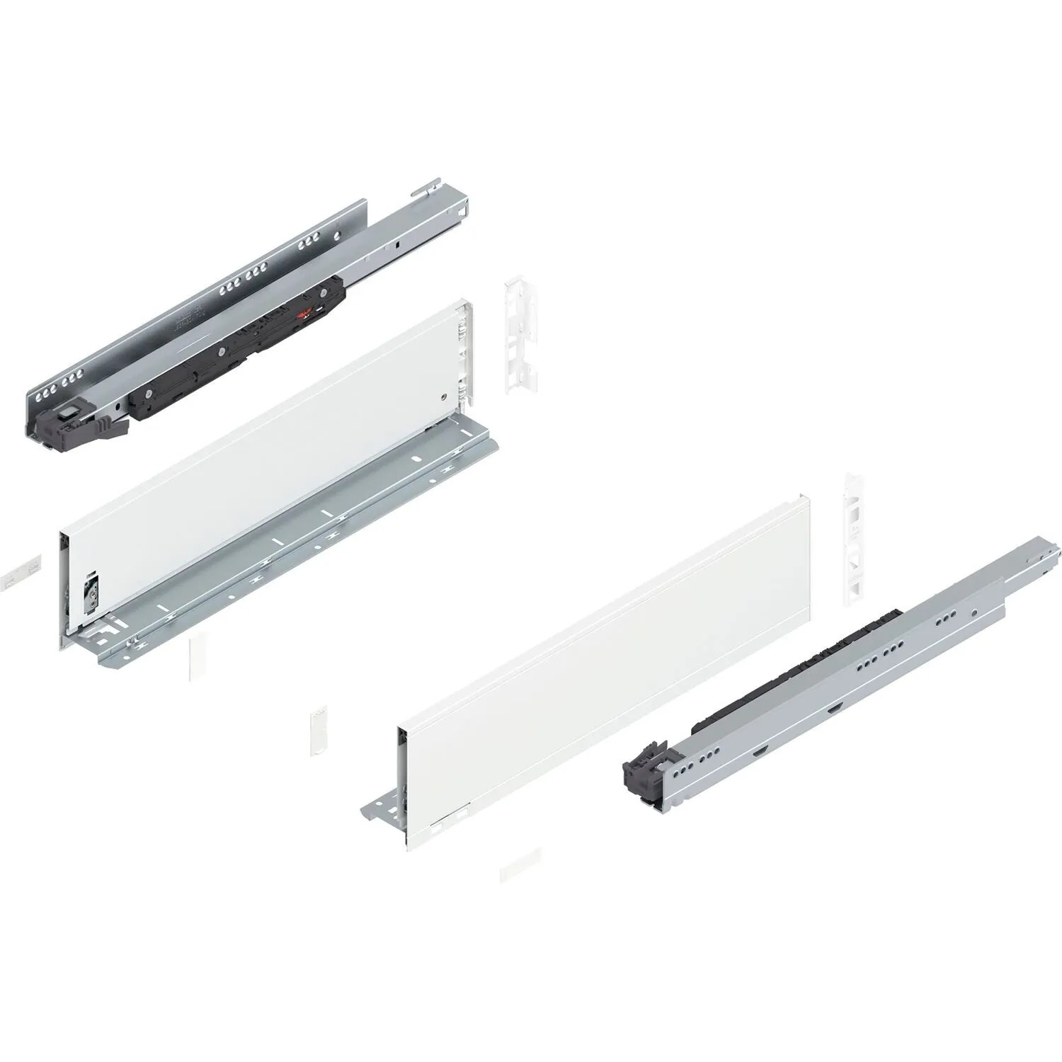 Blum Legrabox Pure Set Höhe K Tip-On Vollauszug 500 mm 70 kg Seidenweiß 1 Paar