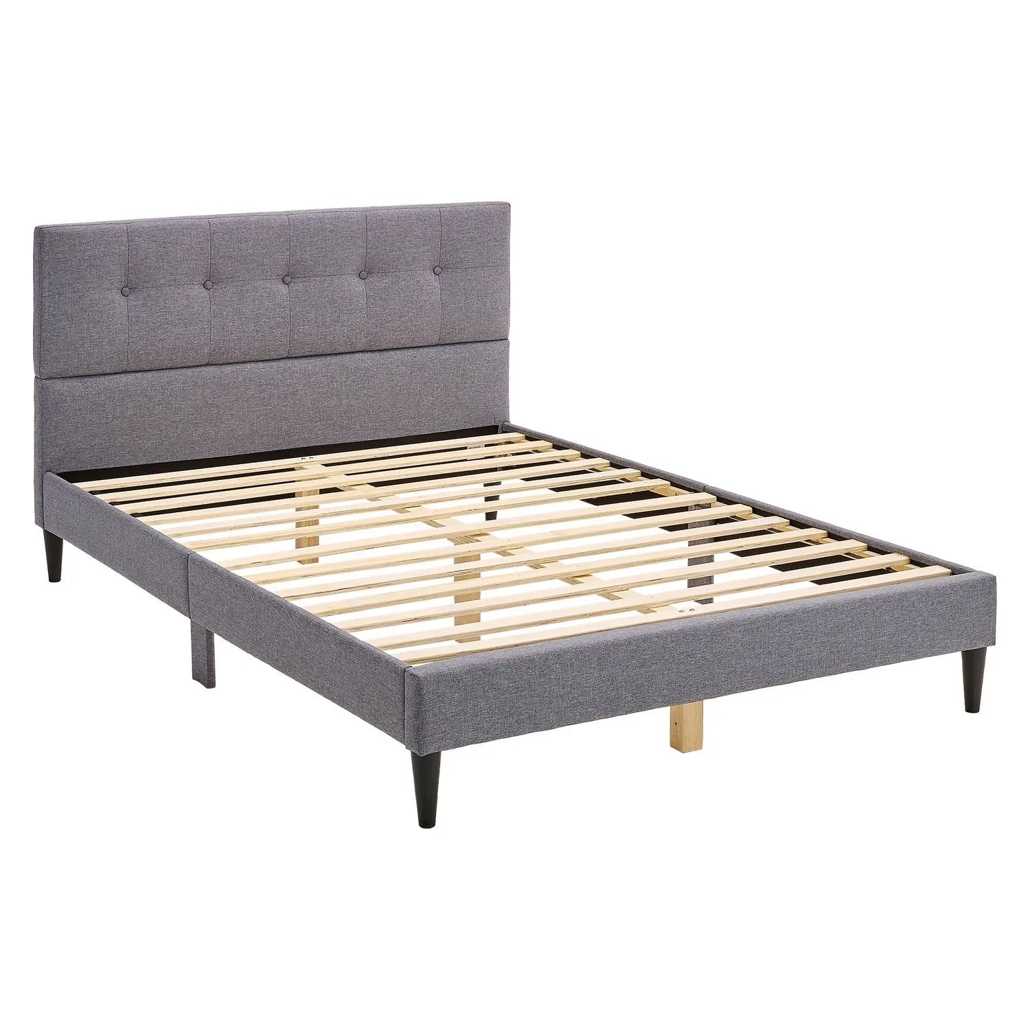 Homestyle4u Polsterbett mit Matratze 120x200 Lattenrost Doppelbett Grau 2280
