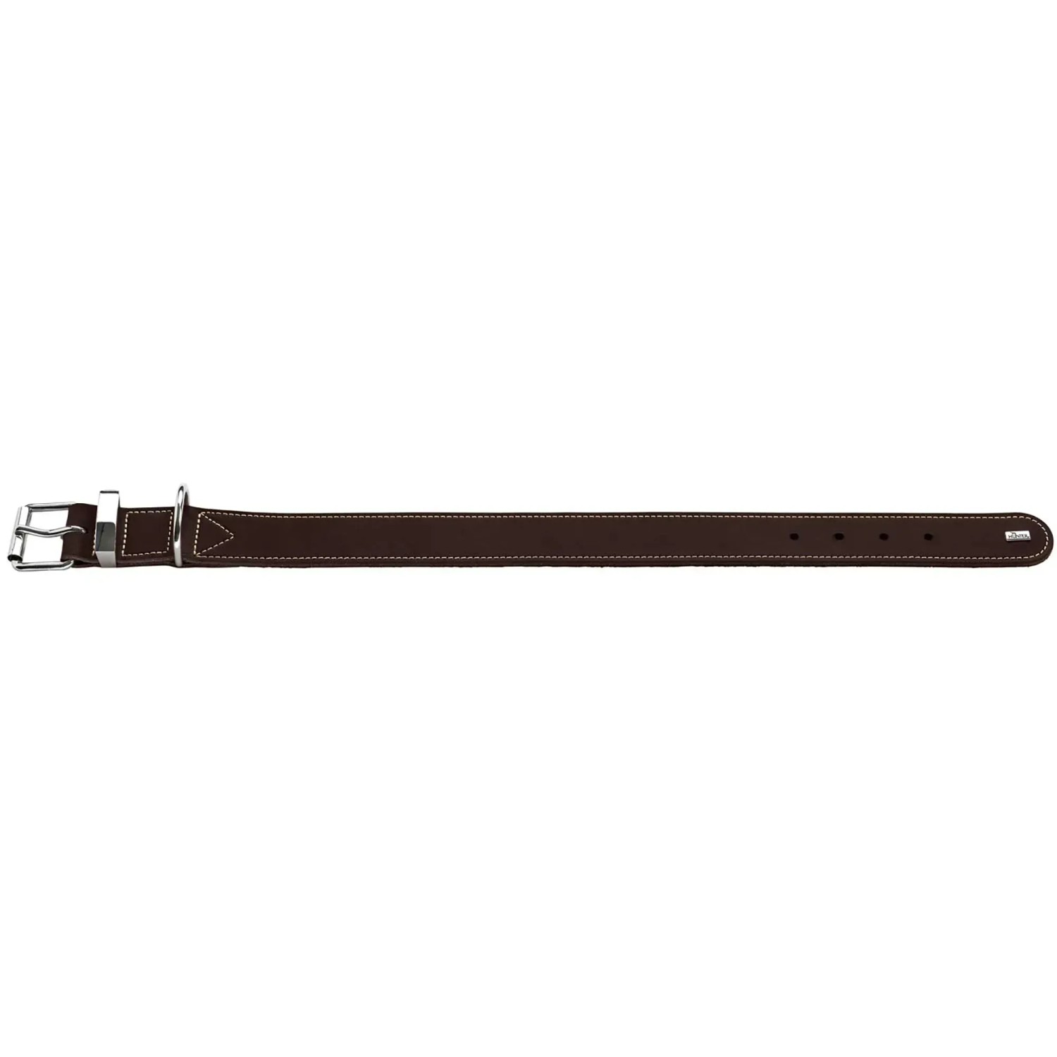 Dunkelbraunes Hunter Halsband Aalborg Special aus Leder, Größe M (55 cm).